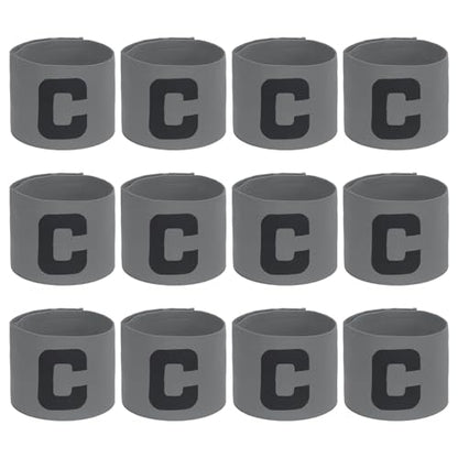 PATIKIL Soccer Captain Armband, Captain Arm Bands for Soccer Elastic Captain C Arm Band Sports Captain Armbands for Youth Adult Football Team Train - color: Grey