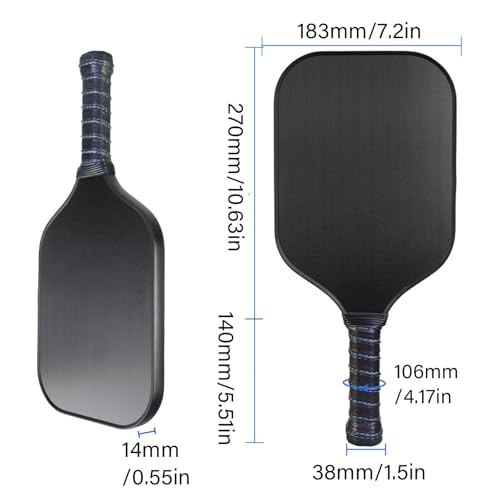 Professional Pickleballs Paddle Practice Paddles with Long Handle and Frosted Surfaces for Training Racket