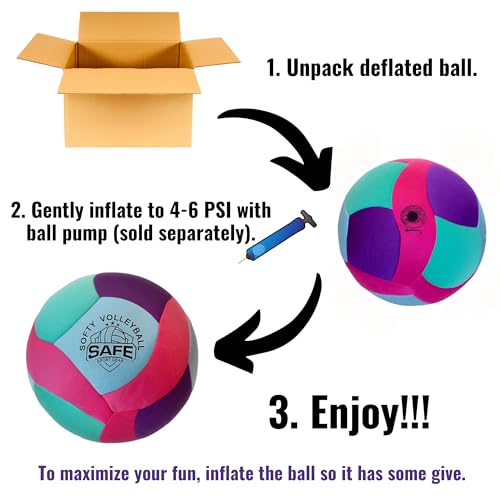 Softy Volleyball - Super Soft Designed for Pain-Free Play - Awesome Kids Indoor Ball with a Realistic Feel and Bounce - Perfect Ball for House