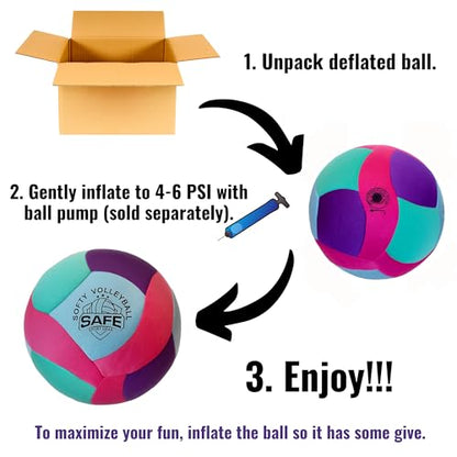 Softy Volleyball - Super Soft Designed for Pain-Free Play - Awesome Kids Indoor Ball with a Realistic Feel and Bounce - Perfect Ball for House