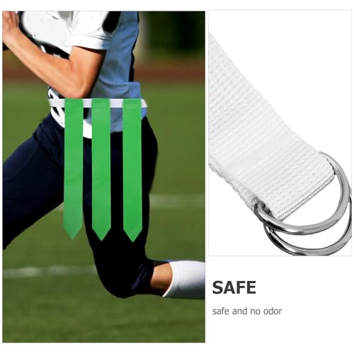 BESTonZON Flag Football Belt 3 Adjustable Flags 2pcs Set Blue and Green Youth and Adult Waist Strap and Games