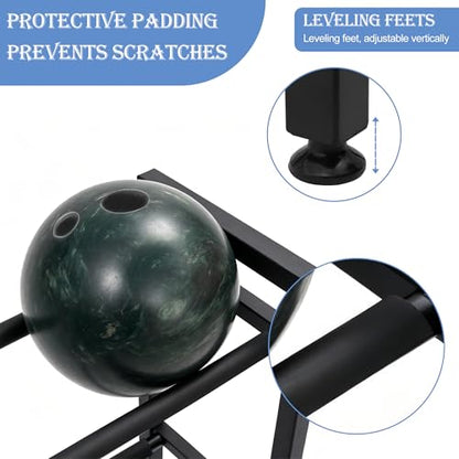 Bowling Ball Rack, Heavy Duty Bowling Ball Stand, Metal Storage Organizer Holds 9 Balls for Home, Garage, Game Room or League Equipment