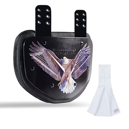 Football Back Plate, Football Low Back Pad, Rear Protector Lower Back Pads+ Towel - color: black-brown, size: Large