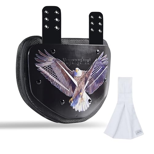 Football Back Plate, Football Low Back Pad, Rear Protector Lower Back Pads+ Towel - color: black-brown, size: Large