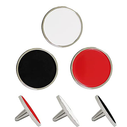 Golf Ball Markers Ball Position Marker 3 pcs a Pack Zinc Alloy Material (White Red and Black Multi-Colors)