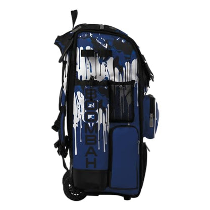 Boombah Superpack Hybrid Rolling Bat Bag - Wheeled & Backpack Version - Graffiti Drip - Multiple Color Options - color: Black/Royal Blue/White