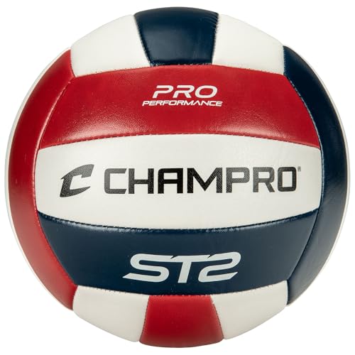 Champro ST2 Indoor/Outdoor Volleyball - color: Scarlet, White, Royal