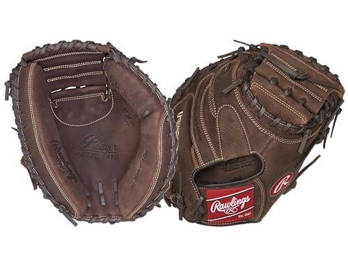 Rawlings | Player Preferred Adult Ball Glove | Baseball/Slowpitch Softball | Multiple Styles - color: 1-Piece Closed Web | Brown, size: 33" | Catcher