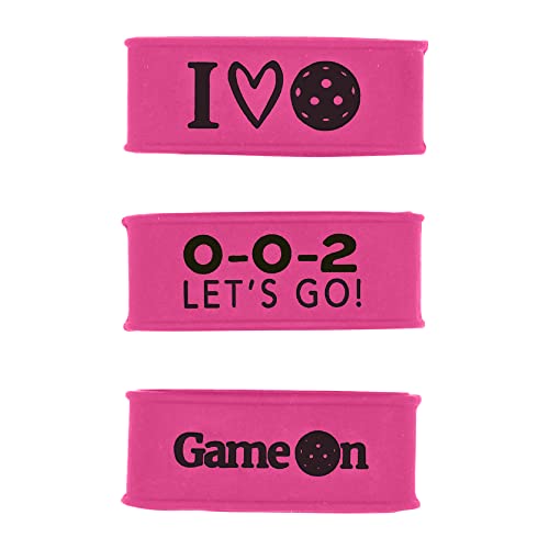 Palms-O-Aces | Pickleball Grip Bands | Silicone Paddle Grip Bands for Securing Overgrips & Paddle Identification | Embossed Non-Slip Handle Band | Universal Fit Pickleball Accessory & Gift for Players