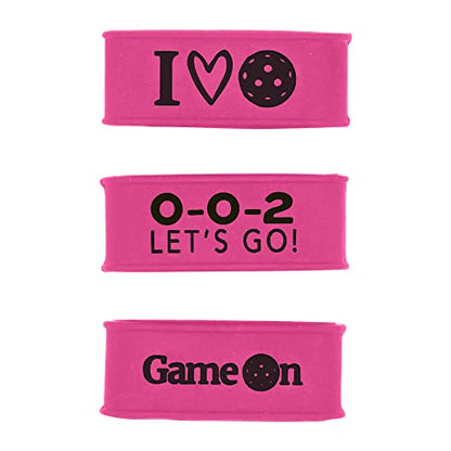Palms-O-Aces | Pickleball Grip Bands | Silicone Paddle Grip Bands for Securing Overgrips & Paddle Identification | Embossed Non-Slip Handle Band | Universal Fit Pickleball Accessory & Gift for Players