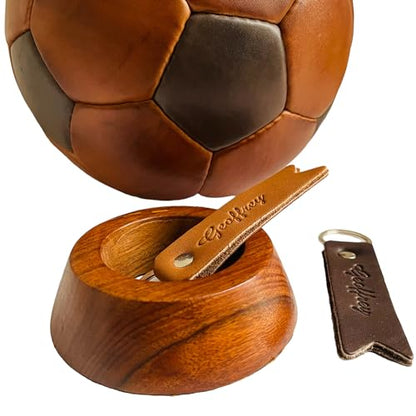 Geoffrey Wooden Base TEE with Velvet Felt for Leather Football Rugby & American Balls | Retro, Natural rosewwod