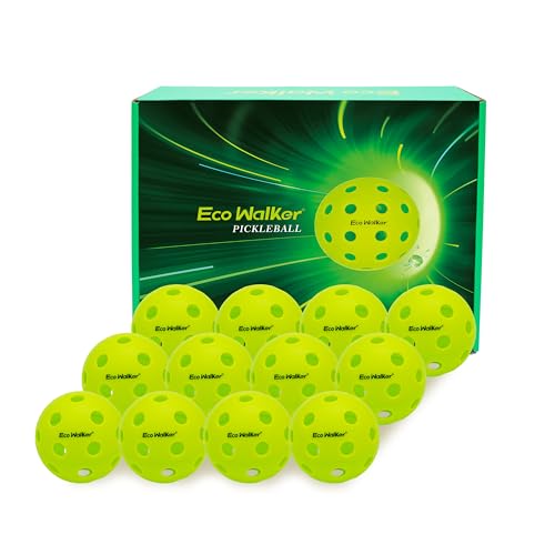 Indoor 26-Hole Pickleball Balls – Soft Bounce & Precision Flight for Gym & Hardwood – High Visibility, 12-Pack - color: GREEN