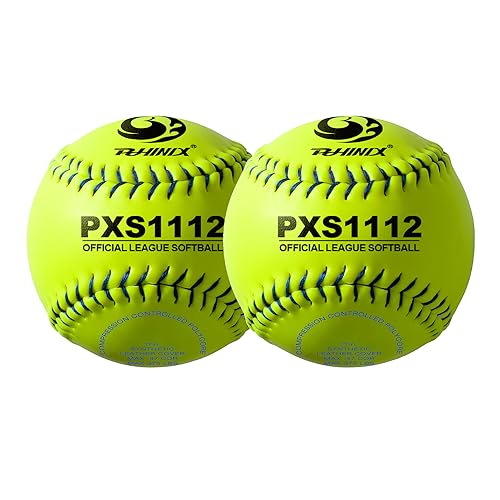PHINIX Practice Fast-Pitch Softball Official Size and Weight Professional Quality 11" & 12" Options (COR .47 / Comp.375)