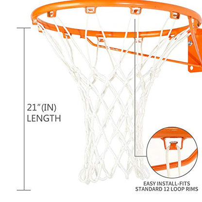 Spring Meow Basketball Nets Heavy Duty Outdoor, Weather-Resistant & Durable Replacement for 12 Loops Basketball Hoop, 2025 Upgraded Model