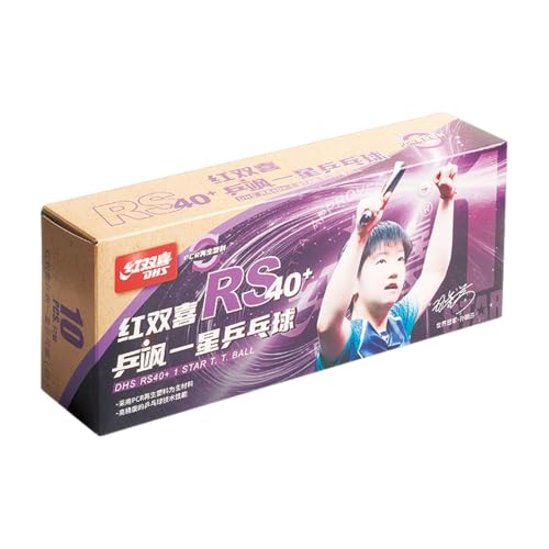 DHS Sports RS40 1 Star Table Tennis Ball - PCR Recycled Material, Entry-Level Training Ball, Stable and Durable, Seamed 40mm+ Ball, 10 Balls Pack