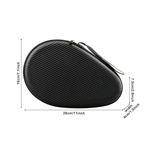 MiOYOOW Table Tennis Racket Case, Hard Shell Ping Pong Storage Bag Ping Pong Paddles Case with Zipper Can Hold 2 Short-Handled Rackets or 1 Long-Handled Racket