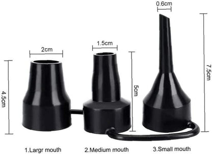 Black Air Pump Replacement Nozzles, Plastic Pump Nozzles, 3 Sizes Inflatable Pump Nozzles Head, Air Pump Inflator Adaptor Accessory for Partial Air Bed, Air Mattress Accessories