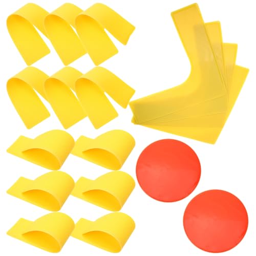 Ground Marking Tools Set 18 Pieces with 23cm and Straight Markers, Non-Slip Sports Floor Markers for Soccer, Tennis, Football Training, Pe Teacher Supplies for Agility