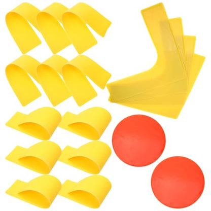 Ground Marking Tools Set 18 Pieces with 23cm and Straight Markers, Non-Slip Sports Floor Markers for Soccer, Tennis, Football Training, Pe Teacher Supplies for Agility
