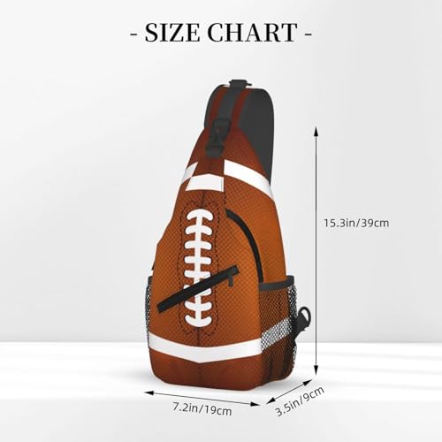 Football Sling Backpack Sling Bag Football Crossbody Shoulder Bag Purse Footballs Chest Bag For Men Women B - color: Football B