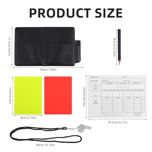 Gosknor Soccer Referee Kit, Warning Football Referee Set Yellow Red Cards,Card Holder, for Coach Sports Accessories