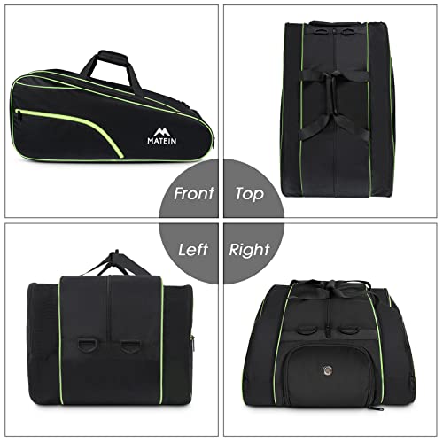 MATEIN Tennis Bag 6 Rackets, Extra Large Protective Convertible Racquet Bag with Shoes Compartment for Men Women, Racket Backpack with Cooler Pocket & Removeable Shoulder Strap for Sport Equipment