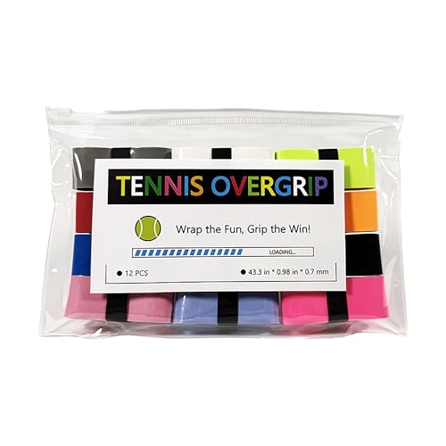 12 Pack Tennis Racket Grip Tape - Tennis Overgrip Grip Tape for Tennis Racquet - Multiple Colors Pickleball Overgrip Tape - Highly Comfortable Badminton Grip Tape - color: Multiple colors