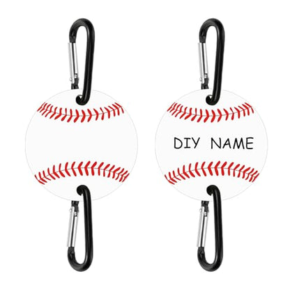 Baseball Bag Fence Hooks – Thick Fence Clips with Writable Acrylic Plates – Dugout Organizer for Baseball Gear, Backpacks, Helmets, Bottles, Team Gifts - style: 2 packs