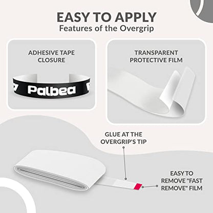 Palbea Padel Racket Grip Tape - Packs of 3/6/12/22/60. Padel Tennis Racket Grip Tape - Padel Tennis Grips Overgrip for Sweat Absorption & Non-Slip. Also Suitable as Tennis Racquet Grip Wrap Tape. - style: 60-Pack White