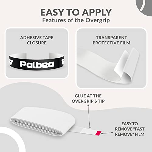 Palbea Padel Racket Grip Tape - Packs of 3/6/12/22/60. Padel Tennis Racket Grip Tape - Padel Tennis Grips Overgrip for Sweat Absorption & Non-Slip. Also Suitable as Tennis Racquet Grip Wrap Tape. - style: 3-Pack White