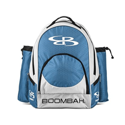 Boombah Tyro Baseball/Softball Bat Backpack - 20" x 15" x 10" - Holds 2 Bats up to Barrel Size of 2-5/8" - color: White/Columbia Blue