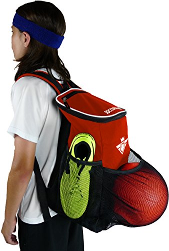 Soccer Backpack with Ball Holder Compartment - for Boys & Girls | Bag Fits All Soccer Equipment & Gym Gear (Black) - color: Red