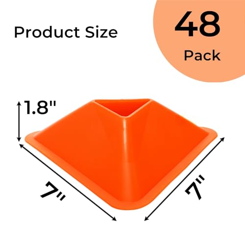 Tlence 48 Pack Soccer Cones for Training, Flexible Agility Disc Cones with Carry Bag and Strap, Mini Sports Practice Equipment for Football Basketball Drills (8 Colors)