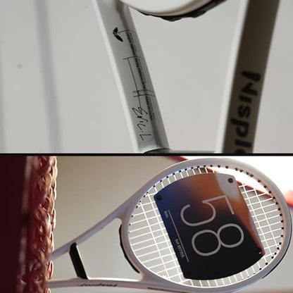 58 sq in Sweet Spot Trainer Tennis Racket, Precision Contact Training Racquet for Cleaner Hits, Timing and Control, Ball Machine and Repetition Practice, Match-Transfer Training Racket - color: Ivory