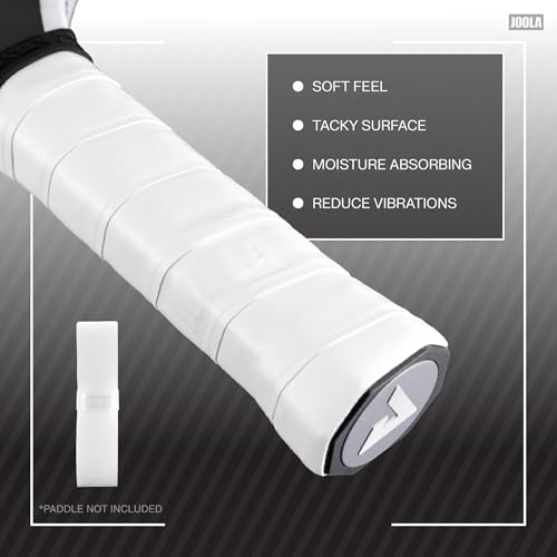 JOOLA Pickleball Paddle Replacement Grip Tape - Wrap for Pickleball Paddle - Feel-Tec Pure Grip - Moisture Wicking Surface & Comfort - Handle Wrap for Use with Overgrip - Black, White, or Gray