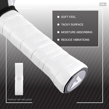 JOOLA Pickleball Paddle Replacement Grip Tape - Wrap for Pickleball Paddle - Feel-Tec Pure Grip - Moisture Wicking Surface & Comfort - Handle Wrap for Use with Overgrip - Black, White, or Gray