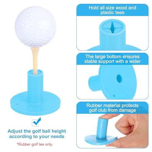 PATIKIL Rubber Golf Tees, Golf Rubber Tee Indoor Outdoor Practice Ball Holder for Driving Range Turf Mats - color: Blue