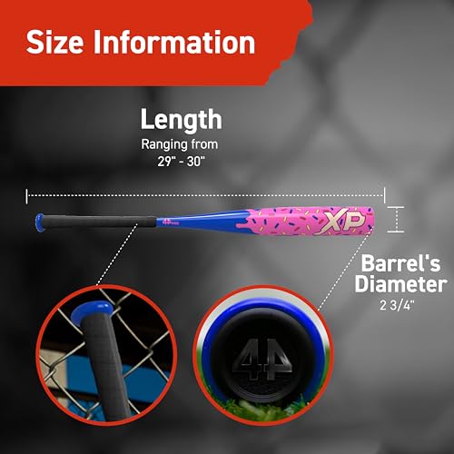 44 PRO Limited Edition XP USSSA 1.15 BPF Baseball Bat, Balanced Baseball Bat for Most Youth Baseball Leagues, Lightweight & Durable Standard Taper Handle, Drop -10, 2 3/4" Big Barrel Diameter - color: Donut, size: 29"/19 oz