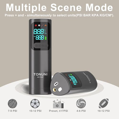 Electric Ball Pump,Portable Air Pump Ball Pump Inflator Needles with Digital Gauge for Basketball Football Soccer Ball Beach Sports Exercise Ball Balls Inflatables Pump Electric Pumps 17PSI 4000mAh