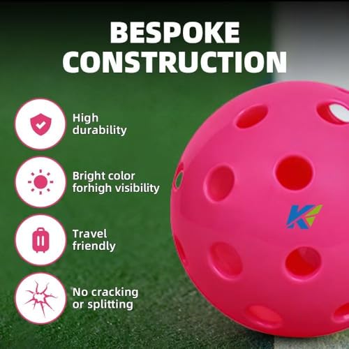 Honeycomb Pickle Balls Outdoor 40 Holes - Durable High Hard Fast Bounce USAPA Approved - True Flight Tournament Pickle Ball - 6Pack - Accessories for Sports&Entertainment Play