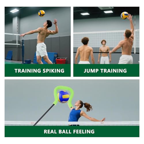 Volleyball Spike Hitting Trainer with Adjustable Modes & Height, Lightweight Volleyball Training Equipment for Serving, Spiking and Jump Training, Ideal for Beginners and Pros
