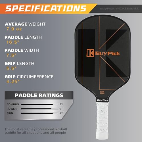 Pickleball Paddle,USAPA Approved Light Pickleball Paddles with Reinforced Carbon Fiber Surface - size: Black Carbon | 2 paddles | 4 balls + 1 bag