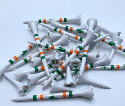 Premium Golf Tees Plastic Combo Length Pack of 50 includes (40 Count) Plastic Golf Tees + (10 Count) 1½ Plastic Short Tees for Irons, Hybrids, Par Threes