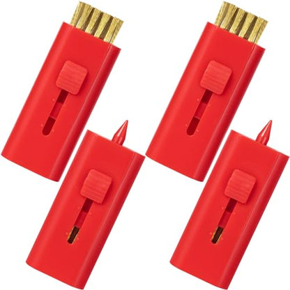 PAGOW 4 Pack Retractable Golf Club Cleaner Brush, Portable Double-Sided Golf Club Brush Groove Cleaner-Multicolor - color: Red