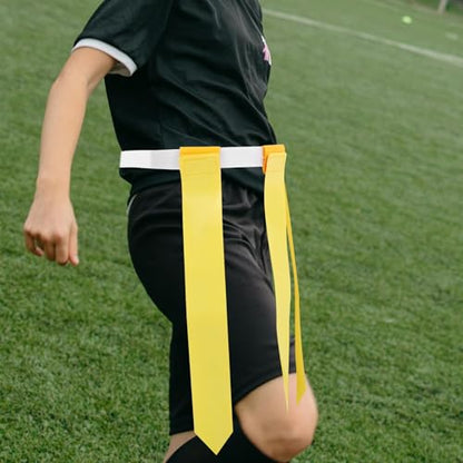 Homoyoyo Flag Football Belts Set with 3 Adjustable Rugby Waist Flags 2pcs Training Gear for Youth and Adults for Outdoor Practice and Games
