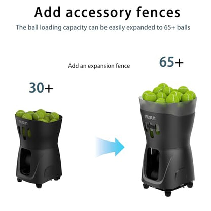 PT Mini Pro Tennis Ball Machine - Portable Smart Trainer for Beginners, 65+ Ball Capacity, 3-5H Battery Life, Adjustable Ball Speed & Angle, APP & Remote Control - color: Blakc