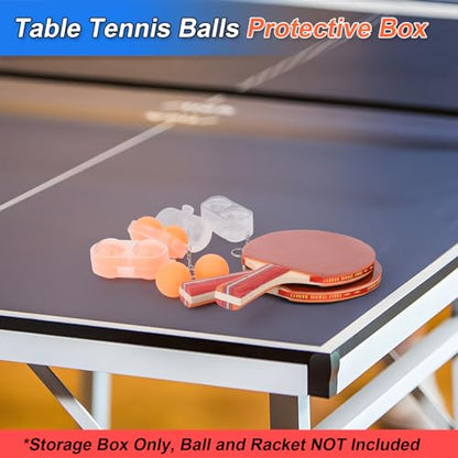 Cosmos 3 Pcs Table Tennis Ball Protective Case Ball Holder Ping Pong Ball Carry Box Portable Table Tennis Ball Storage Box with Keychain for Ping Pong Container Ball Accessories