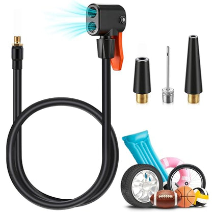 Enhon 32.87'' Presta Valve Adaptor for Schrader and Presta Valve, Locking Tire Chuck Tube for Portable Tire Inflators, Bike Pump Needle, for Car, Motorcycle, Bike, Ball, Swimming Pools Products