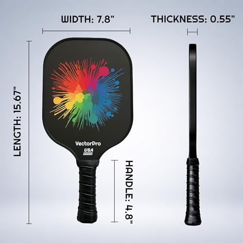 Pickleball Paddles Set of 2, USAPA Approved Pickleball Set with 4 Pickleball Balls and Bag, Fiberglass Pickle Ball Rackets 2 Pack for Men Women