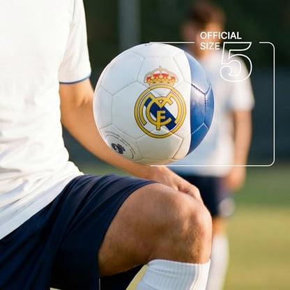 Maccabi Art Official Real Madrid Soccer Ball, Size 5 Football, Authentic Club Logo, Premium Fan Collectible for Training, Play & Display